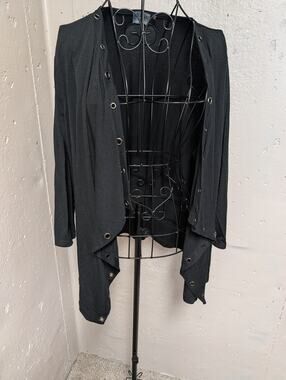 Strazzi Black Grommet Waterfall Cardigan XL Y2K Mall Goth